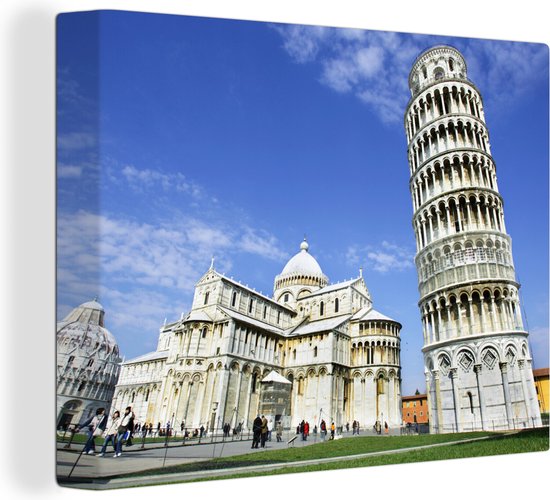 Canvas Schilderij Pisa - Italië - Architectuur - Toren - Wanddecoratie