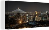 Canvas Schilderij Skyline van Bombay - 40x20 cm - Wanddecoratie