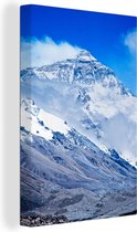 Canvas schilderij 120x180 cm - Wanddecoratie Mount Everest in Nepal met wolken - Muurdecoratie woonkamer - Slaapkamer decoratie - Kamer accessoires - Schilderijen