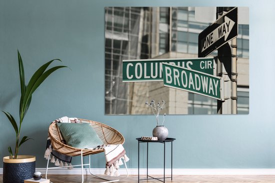 Image d'un panneau de signalisation de Broadway 160x120 cm - Tirage photo sur toile (Décoration murale salon / chambre) XXL / Groot format!