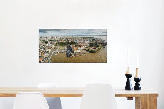 Panorama van Belém in noord-Brazilië Canvas 80x40 cm - Foto print op Canvas schilderij (Wanddecoratie woonkamer / slaapkamer)