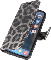 MP Case book case style Samsung Galaxy A12 wallet case - Luipaard Grijs
