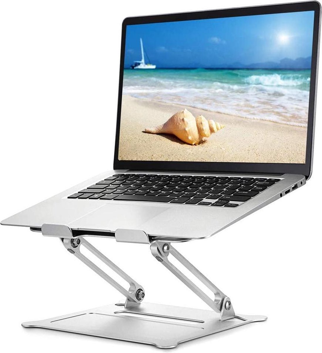 Laptopstandaard, laptophouder, meerhoekstandaard met warmteventiel, verstelbare notebookstandaard voor laptop tot 17 inch, compatibel voor MacBook Air, Pro, Dell, Samsung, Lenovo, Alienware