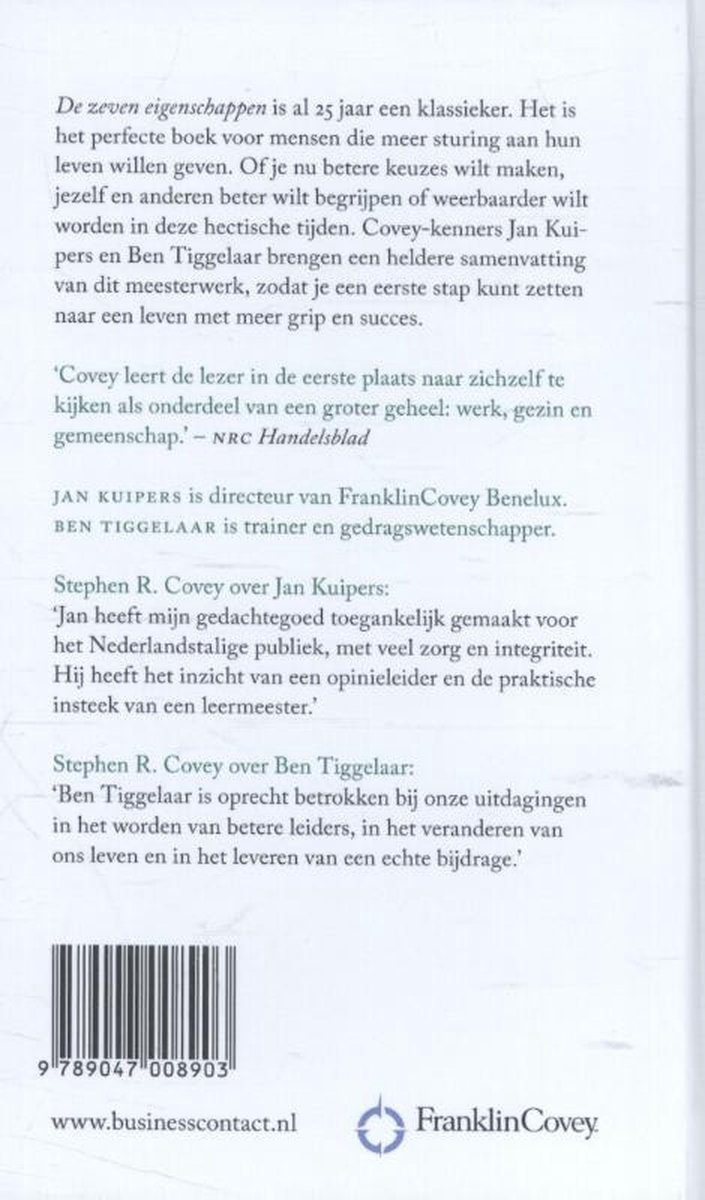 Kleine boekjes - grote inzichten - De kleine Covey - back cover