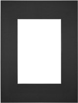 Passe-Partout Fotomaat 10x15 cm - Lijstmaat 18x24 cm - Zwart - Museumkarton - Fotolijst niet inbegrepen