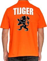 Tijger Holland supporter poloshirt - heren - oranje met leeuw - Nederland fan / EK / WK polo shirt / kleding M