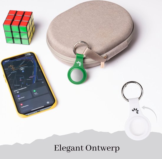 Étui en Siliconen Flouer pour Apple Airtag - Porte-clés Airtag - 1 pièce - Wit