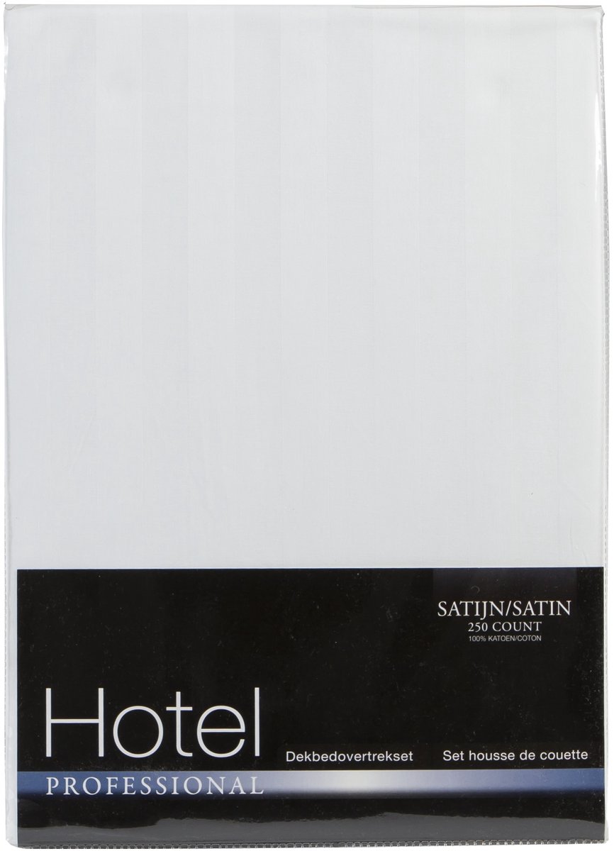 Hotel Dekbedovertrek streep White 1 persoons