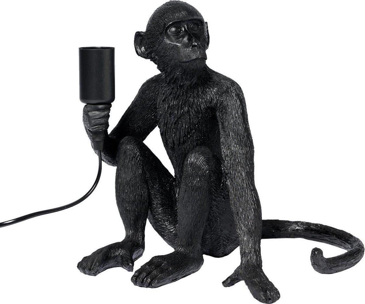 Tafellamp Aap - Zwarte Aaplamp - Monkey Lamp Zittend