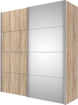 Veto Schuifdeurkast 2 deuren breed 183 cm eiken decor.