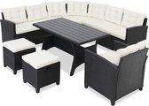 Casaria Polyrotan Zitgroep Porto WPC Eettafel Kussens Weerbestendig Hoeklounge