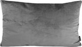 Velvet Grijs Long Kussenhoes | Fluweel - Polyester | 30 x 50 cm