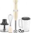 Amandelwitte staafmixer met garde, hakmolen en maatbeker.