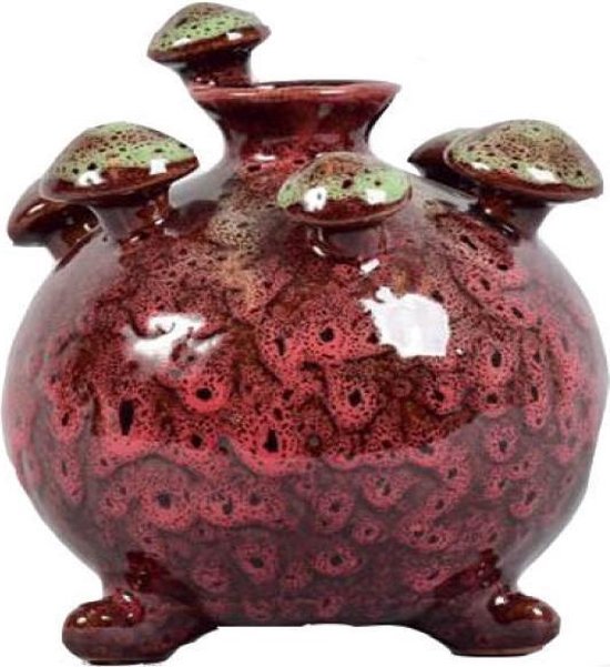 Chris Lanooy vaas met paddestoeldecor | Kristal & Glas | Collectie