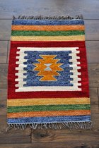 Handgemaakt Kelim vloerkleed 60 cm x 80 cm - Klassieke Wol tapijt Kilim Uit Egypte - Handgeweven Loper tapijt - Keukenmat - Tafelkleed