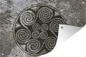 Muurdecoratie Viking schildering op steen - 180x120 cm - Tuinposter - Tuindoek - Buitenposter