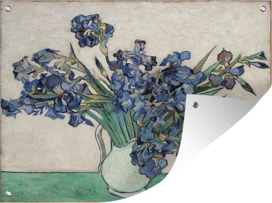 Affiche de jardin Vincent van Gogh 2 - Nature morte aux iris - Peinture de Vincent van Gogh Affiche de jardin toile lâche 40x30 cm - Toile de jardin/Toile d'extérieur/ Peintures pour l'extérieur (décoration de jardin)