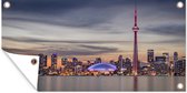 Tuinposter Horizon van de stad Toronto tijdens zonsondergang - 60x30 cm - Tuindoek - Buitenposter