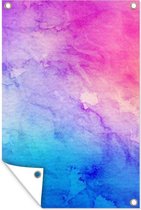 Affiche de jardin - Toile jardin - Affiches extérieures - Aquarelle - Rose - Violet - Blauw - Posters de jardin cm - Jardin