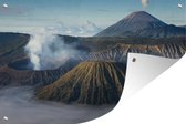 Muurdecoratie Een Indonesische vulkaan - 180x120 cm - Tuinposter - Tuindoek - Buitenposter