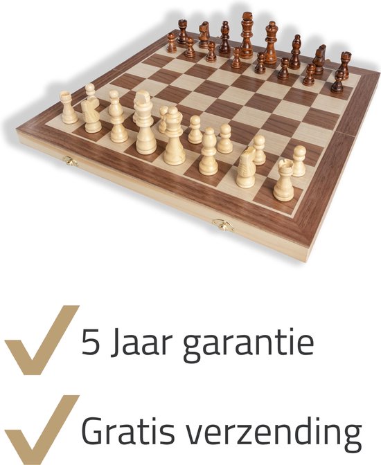 Afbeelding van het spel Thexa - Premium schaakset (39x39 cm) - hout - magnetisch