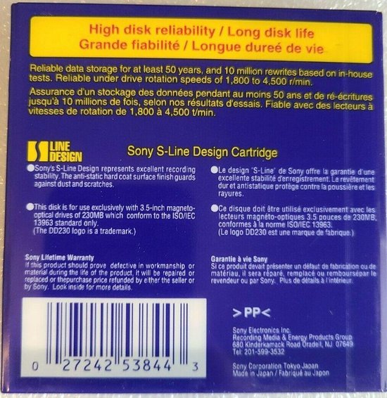 Sony EDM 230C - Disque magnéto-optique - 230 Mo - Mac