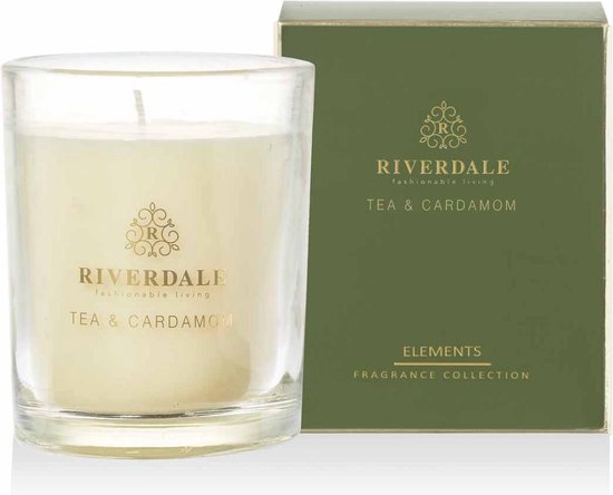 Riverdale - Boutique Geurkaars in pot Tea & Cardamom - Groen