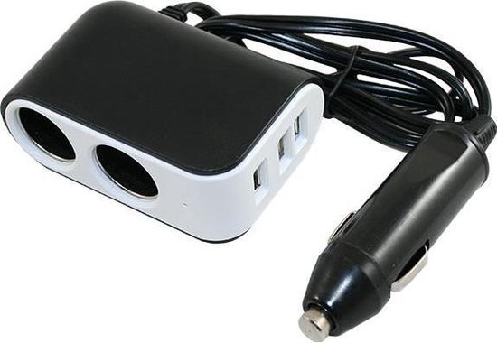 Haba 12V adapter - 12V naar 2 x 12Volt en 3 x USB - voor in 12 Volt auto  aansteker | bol.com