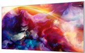 Wandpaneel Abstract kleuren pallet  | 140 x 70 xm CM | Zwart frame | Akoestisch (50mm)