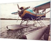 HalloFrame - Schilderij - Watervliegtuig Alaska Akoestisch - Zilver - 100 X 70 Cm