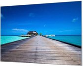 Wandpaneel Promenade over zee  | 210 x 140  CM | Zwart frame | Wand-beugels (27 mm)