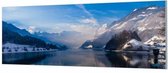 Wandpaneel Berglandschap Hill Station  | 180 x 60  CM | Zilver frame | Wand-beugels (27 mm)