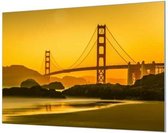 Wandpaneel Golden Gate Brdige San Francisco  | 100 x 70  CM | Zilver frame | Akoestisch (50mm)