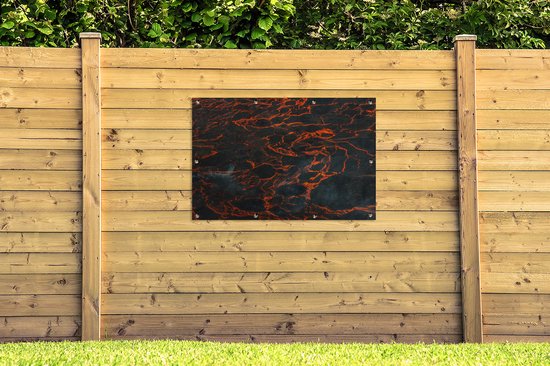 Oeuvre de lave après l'éruption volcanique affiche de jardin 120x80 cm - Toile de jardin / Toile d'extérieur / Peintures pour l'extérieur (décoration de jardin)