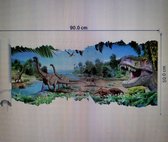 Dinosaurus Muur, - vloersticker - 90 x 50 cm - dinosaurussen - dino - kinderkamer
