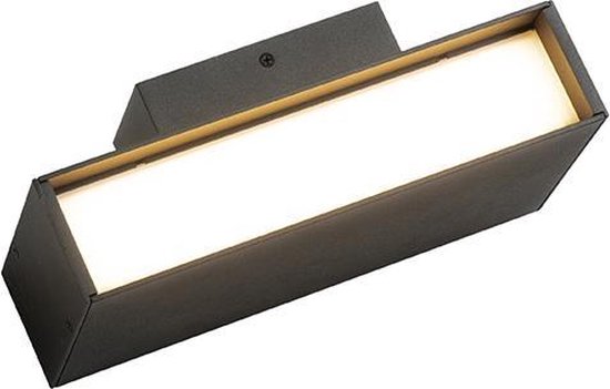QAZQA spector - Moderne LED Wandlamp Up Down voor buiten - 2 lichts - D 7.8 cm - Donkergrijs - Buitenverlichting