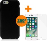 Fooniq Silicone Hoesje Zwart + Screenprotector - Geschikt Voor Apple IPhone 6