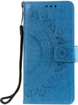 Shop4 - Samsung Galaxy A32 Hoesje - Wallet Case Mandala Patroon Blauw