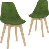 Medina Eetkamerstoelen 2 st fluweel lichtgroen