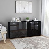 Medina Dressoir 160x36x75 cm spaanplaat hoogglans zwart