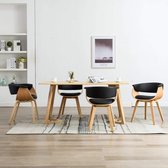 Medina Eetkamerstoelen 4 st gebogen hout en kunstleer zwart