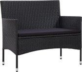 Medina Tuinbank 103 cm poly rattan zwart