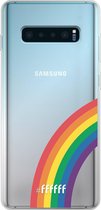 6F hoesje - geschikt voor Samsung Galaxy S10 Plus -  Transparant TPU Case - #LGBT - Rainbow #ffffff