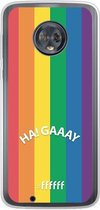 6F hoesje - geschikt voor Motorola Moto G6 -  Transparant TPU Case - #LGBT - Ha! Gaaay #ffffff