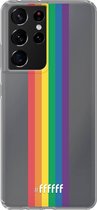6F hoesje - geschikt voor Samsung Galaxy S21 Ultra -  Transparant TPU Case - #LGBT - Vertical #ffffff