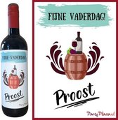 Cadeau de Vaderdag' étiquette de vin - étiquette de bouteille de vin - Vaderdag heureuse, acclamations