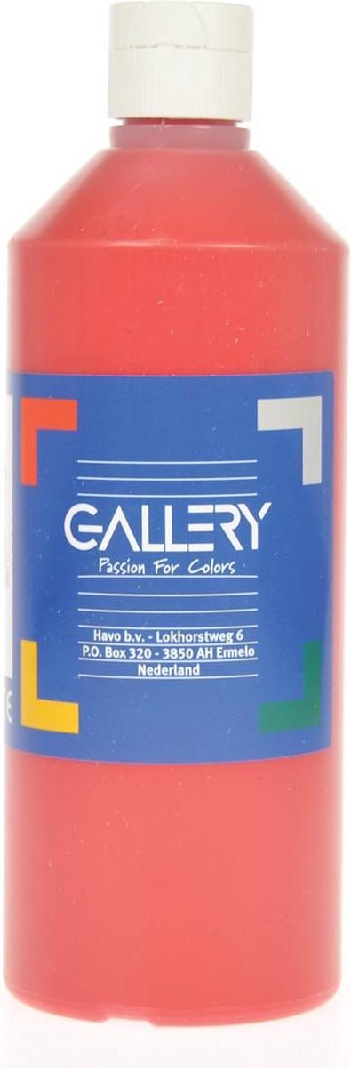 Gallery plakkaatverf, flacon van 500 ml, donkerrood