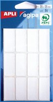 Étiquettes blanches Agipa en carton de 15 x 35 mm (lxh), 84 pièces, 12 par feuille