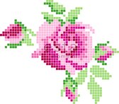 ESTAhome fotobehang crochet rose roze en groen - 158108 - 186 cm x 2,79 m