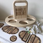 Griffel-Gifts Houten Tray Rondje Bier met Bieretiket Allerliefste Papa - Vaderdag - DIY